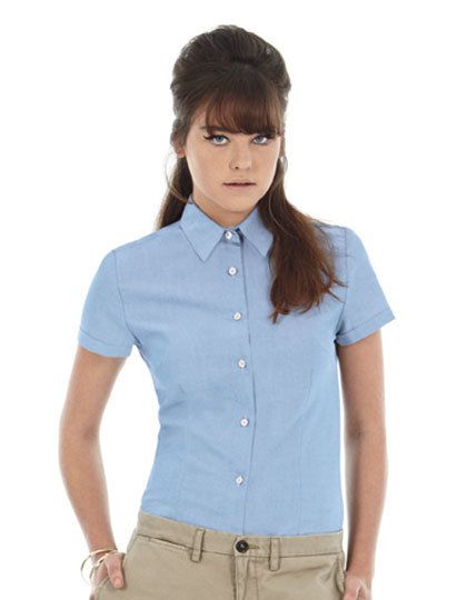 Mediatrix Kurzarm Damen Oxford Shirt
