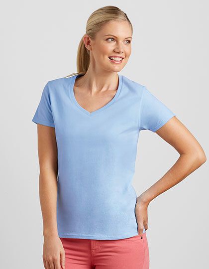 Mediatrix Gildan Damen Premium V-Ausschnitt T-Shirt